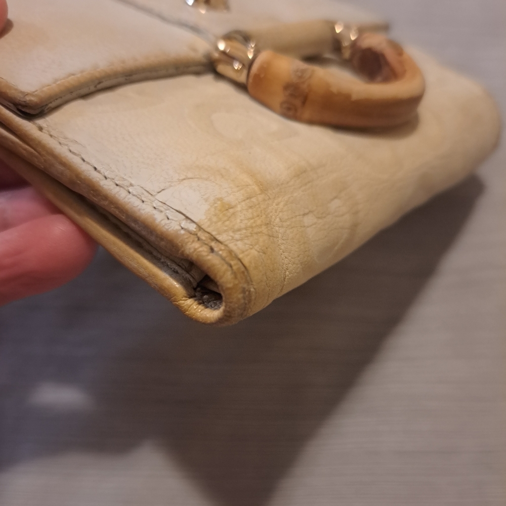 Gucci ivory white bamboo D-ring bifold wallet - Picture 12 of 14